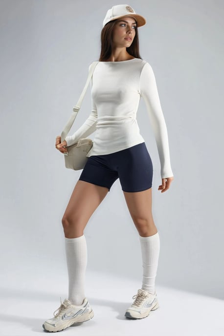 Bootsausschnitt Baumwollbluse - Image 6