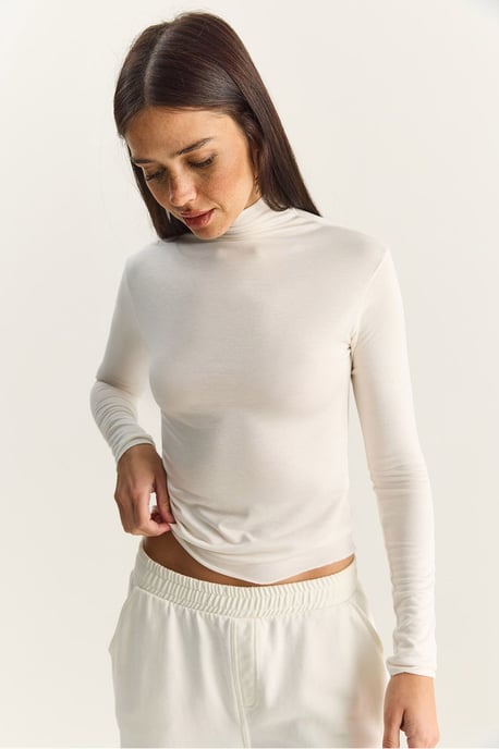 Basic Halbstehkragenbluse - Image 4