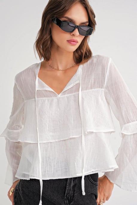 Rüschenshirt mit Schleifendetail - Image 3