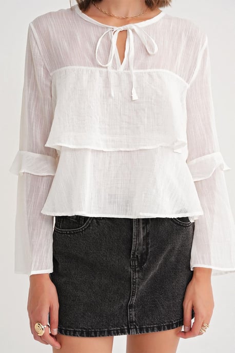 Rüschenshirt mit Schleifendetail - Image 6
