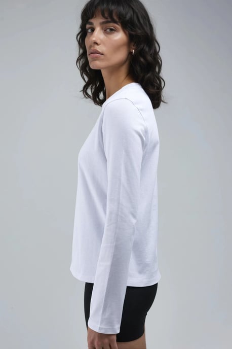 Langärmlige Rundhals-Basicbluse - Image 3
