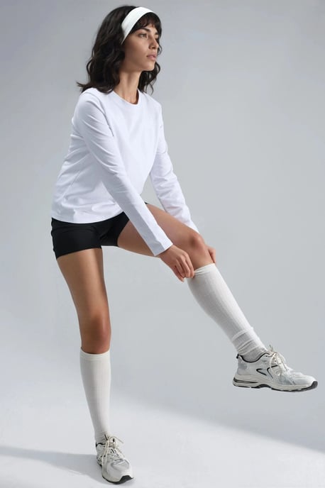 Langärmlige Rundhals-Basicbluse - Image 5