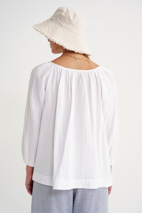 Knopfleiste Musselinbluse - Image 6