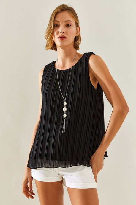 Texturierte Siphonbluse mit Zubehördetail - Image 2