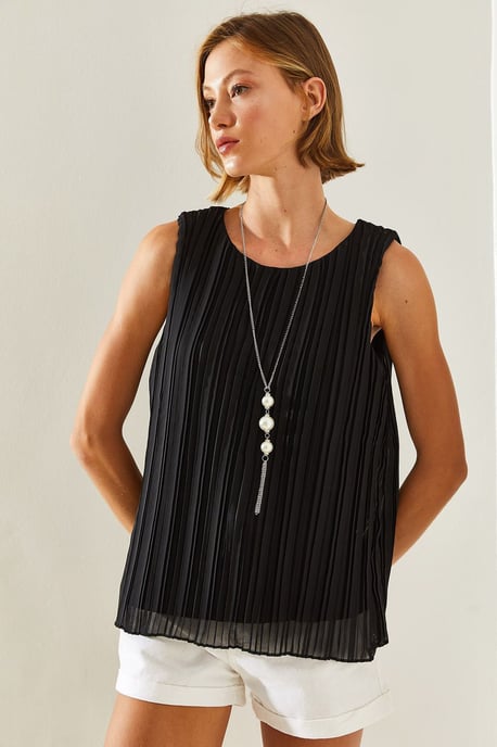 Texturierte Siphonbluse mit Zubehördetail - Image 3