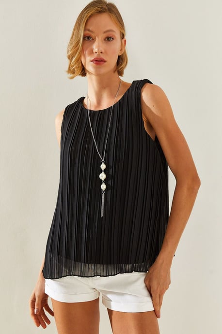 Texturierte Siphonbluse mit Zubehördetail - Image 4