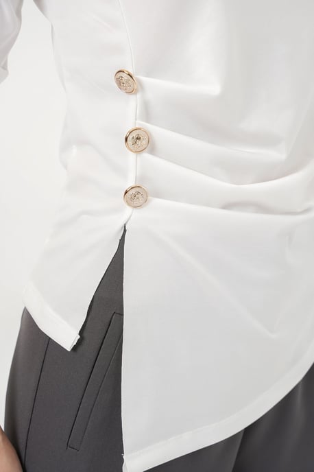 Rundhals-Button-Bluse - Image 4