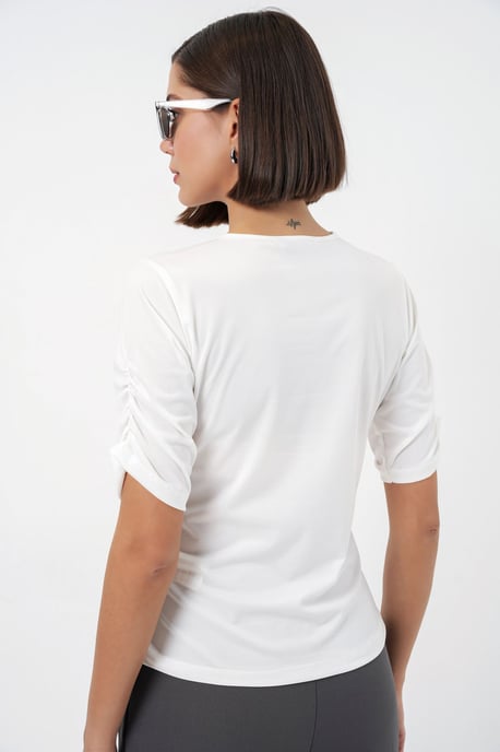 Rundhals-Button-Bluse - Image 5