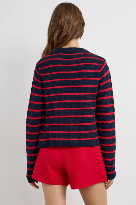 Gestreifter Strickcardigan mit Knöpfen - Image 6