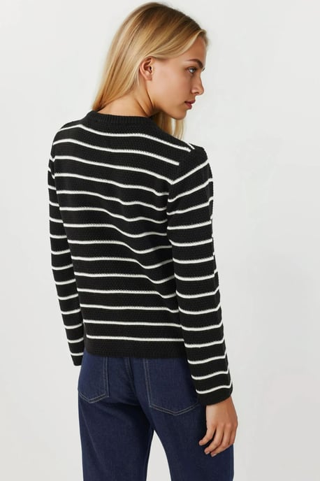 Gestreifter Strickcardigan mit Knöpfen - Image 2