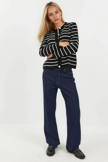 Gestreifter Strickcardigan mit Knöpfen - Image 6