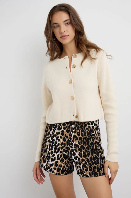 Knopfmuster Strickjacke - Image 3
