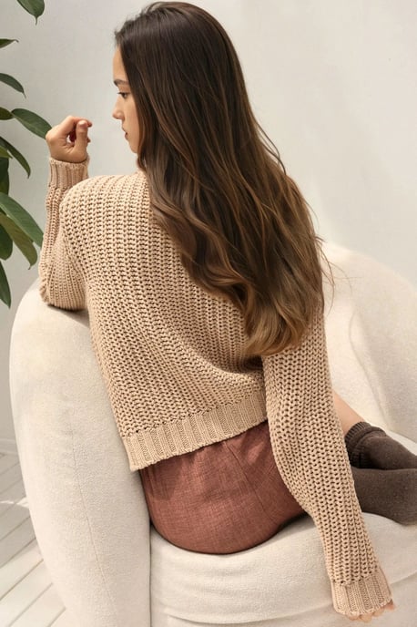 Strickpullover mit Textur und Rundhalsausschnitt - Image 5