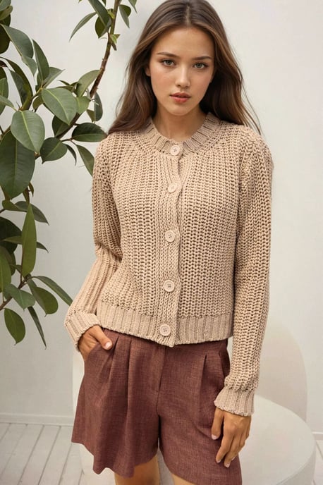 Strickpullover mit Textur und Rundhalsausschnitt - Image 6