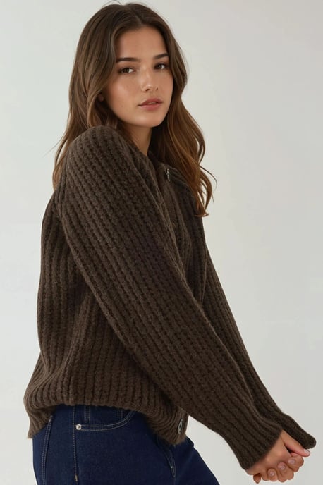 Strickjacke mit Knöpfen und Strukturmuster - Image 2
