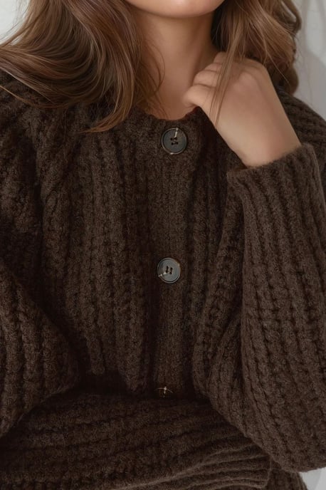 Strickjacke mit Knöpfen und Strukturmuster - Image 3