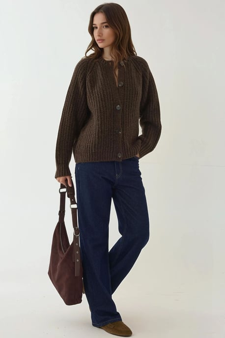 Strickjacke mit Knöpfen und Strukturmuster - Image 5