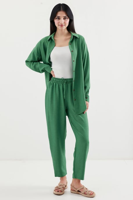 Leinenmischung Langarmshirt und Hose Set - Image 2
