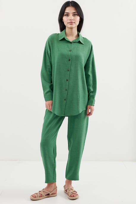 Leinenmischung Langarmshirt und Hose Set - Image 3
