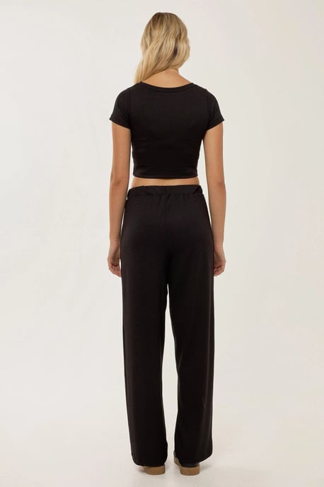 Strick-Crop-Shirt und elastische Bundhose Set - Image 5