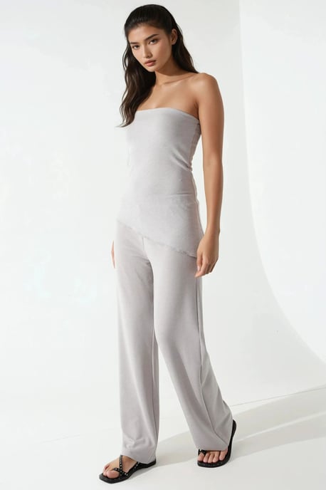 Strukturiertes Bandeau-Top & Hose Set aus zwei Teilen - Image 5