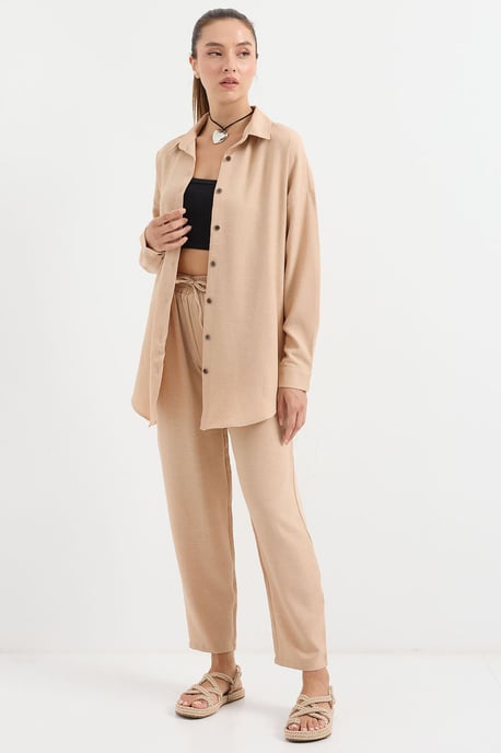 Leinenmix Langarmhemd und Hose Set - Image 4