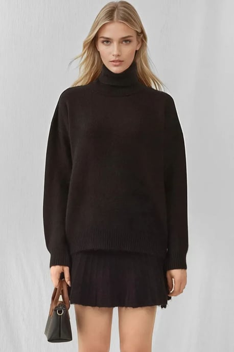 Strukturierter Oversized Rollkragen-Strick-Set - Image 1