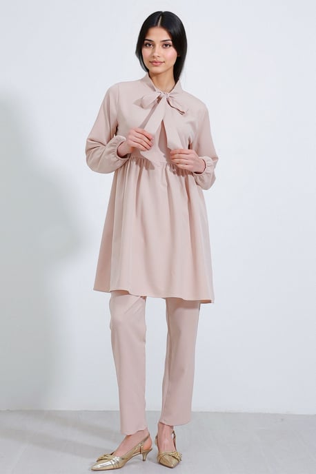 Langes Tunika- und Hosen-Set mit Hemdkragen - Image 3
