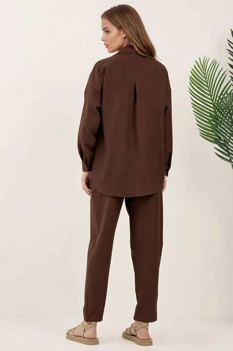 Leinenmischung Langarmshirt und Hosen Set - Image 4