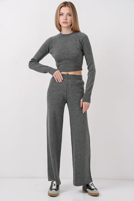 Strick-Crop-Top und weite Hosen Strickset - Image 1