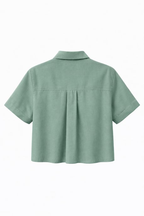 Kurzarm-Crop-Shirt mit Steinzubehör - Image 2