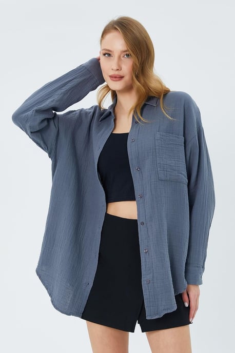 Oversize-Shirt mit Taschendetail - Image 1