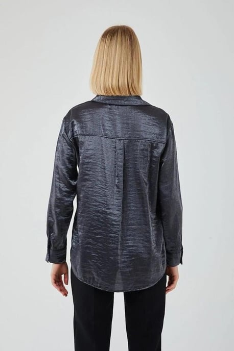 Knopfabend Langarm-Metallhemd - Image 3