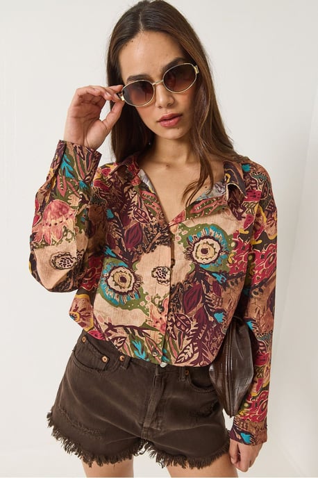 Übergroßes Langarmshirt mit abstraktem Muster - Image 4