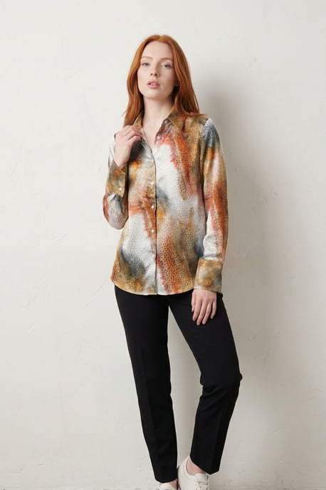 Abstract Druckknopf Langarmshirt - Image 2