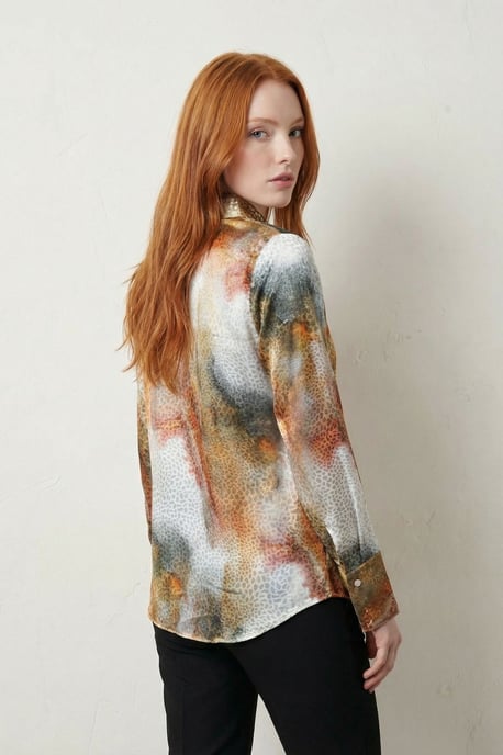 Abstract Druckknopf Langarmshirt - Image 4