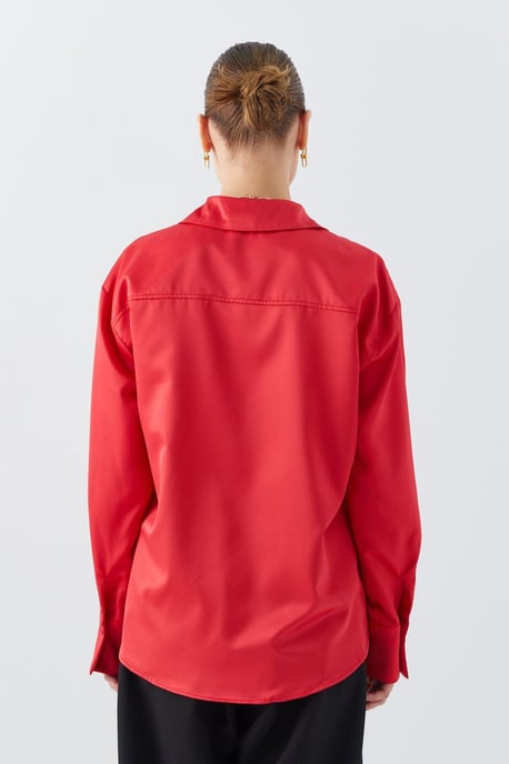 Satin-Hemd mit Knopfleiste und Taschen详情 - Image 6