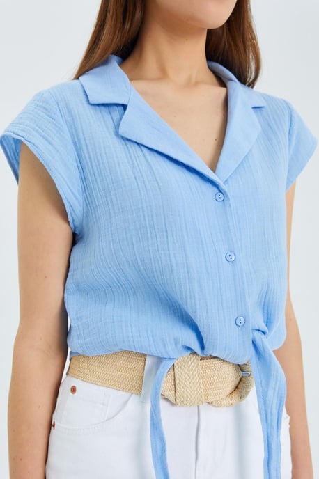 Crop-Shirt mit Schleifendetail - Image 4