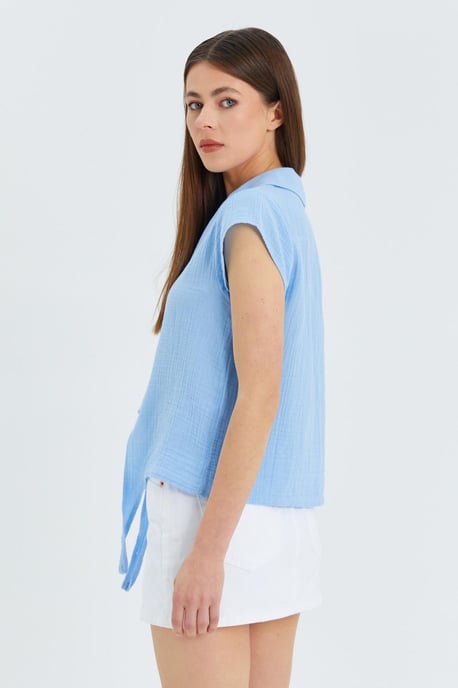 Crop-Shirt mit Schleifendetail - Image 5