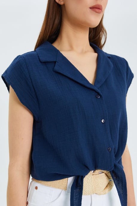 Crop-Shirt mit Schleifendetail - Image 4