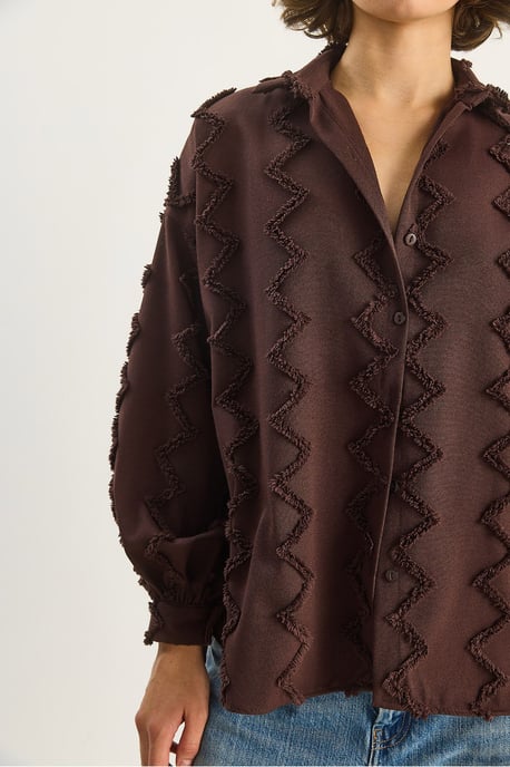 Texturiertes Übergröße Button-Up Hemd - Image 5
