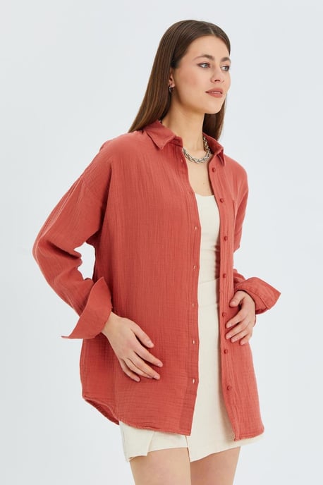 Übergröße Musselin Basic Shirt - Image 1