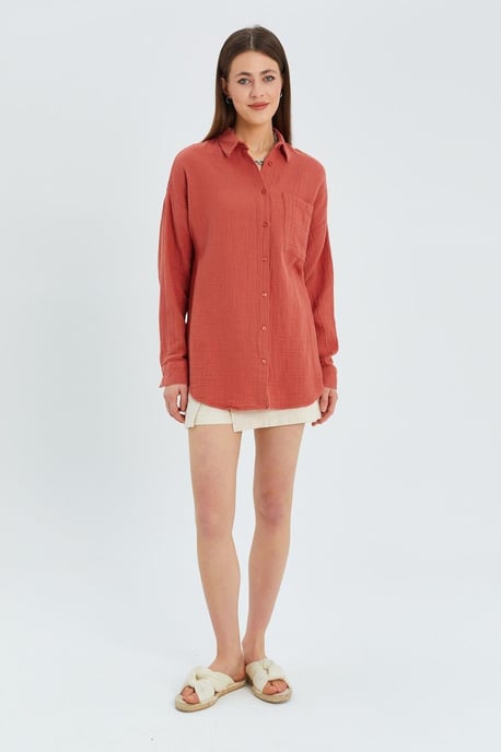 Übergröße Musselin Basic Shirt - Image 2