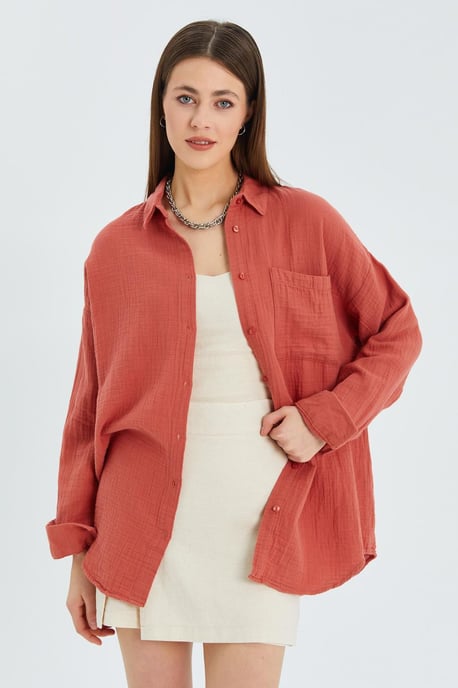 Übergröße Musselin Basic Shirt - Image 3