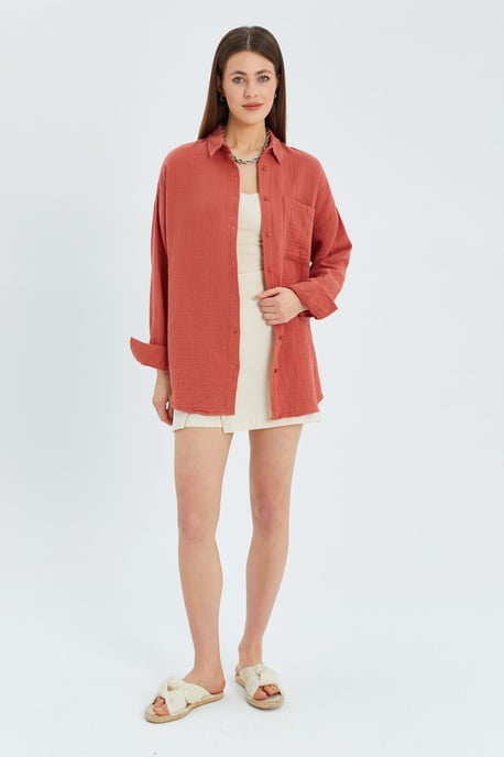 Übergröße Musselin Basic Shirt - Image 5