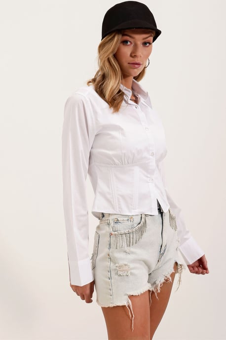 Tailliertes Popeline-Button-Up Kurzhemd - Image 2