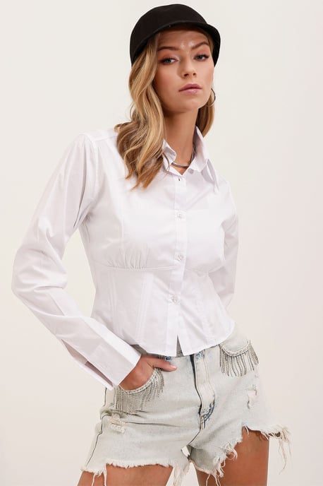 Tailliertes Popeline-Button-Up Kurzhemd - Image 3