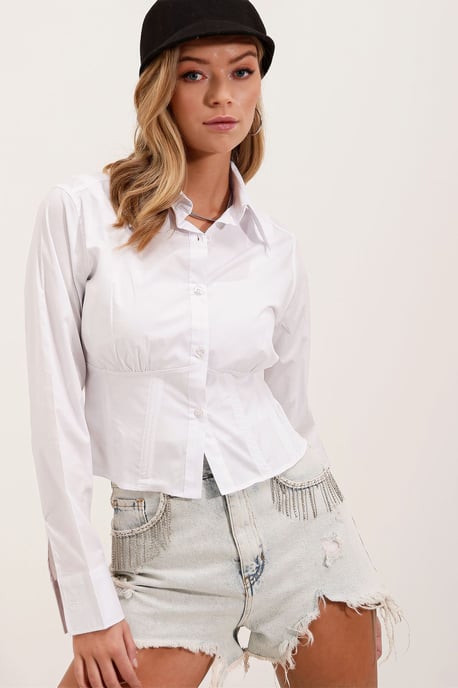 Tailliertes Popeline-Button-Up Kurzhemd - Image 4