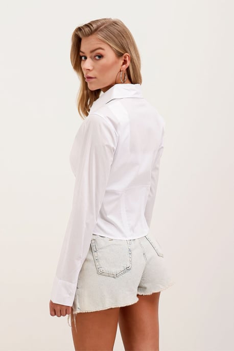 Tailliertes Popeline-Button-Up Kurzhemd - Image 5