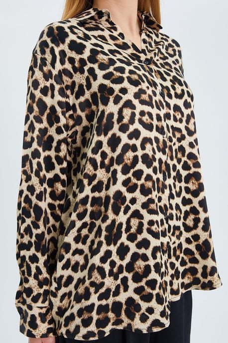 Leopardenmuster Popeline-Hemd - Image 4